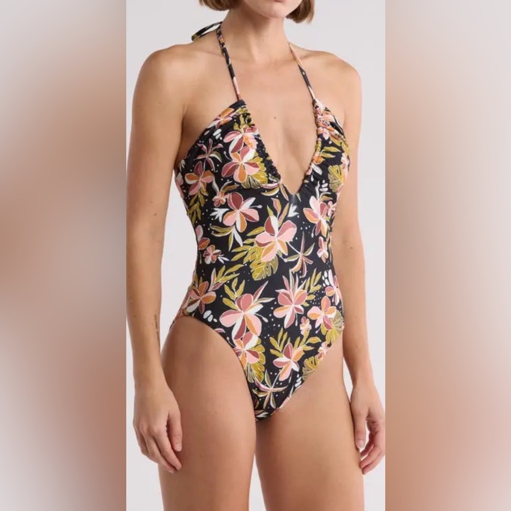 Volcom Fronds Forever One Piece Swimsuit NWT Large